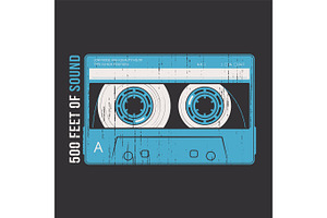 Retro Design With A Cassette Tape.