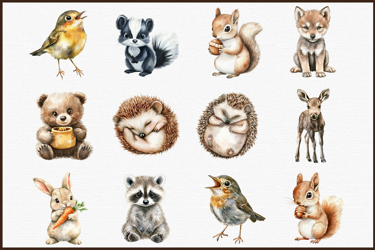 Woodland Clipart, Baby Animals, an Illustration by Sublimation Artist (Photo 3 of 6)