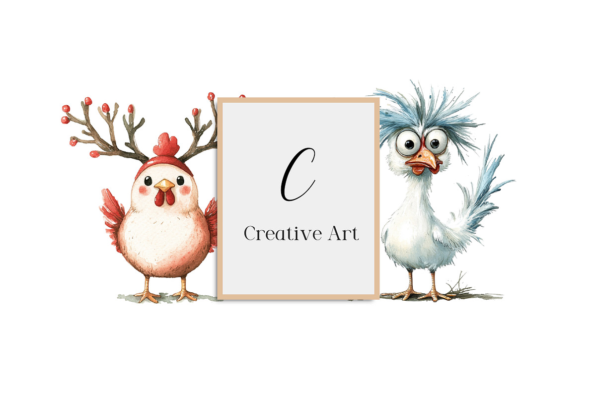 Whimsical Funny & Quirky Chicken PNG, an Illustration by Creative Art (Photo 6 of 12)