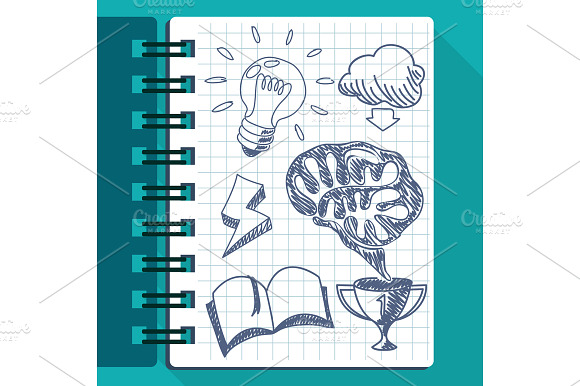 Sheet of paper with lightbulb brain preview 3