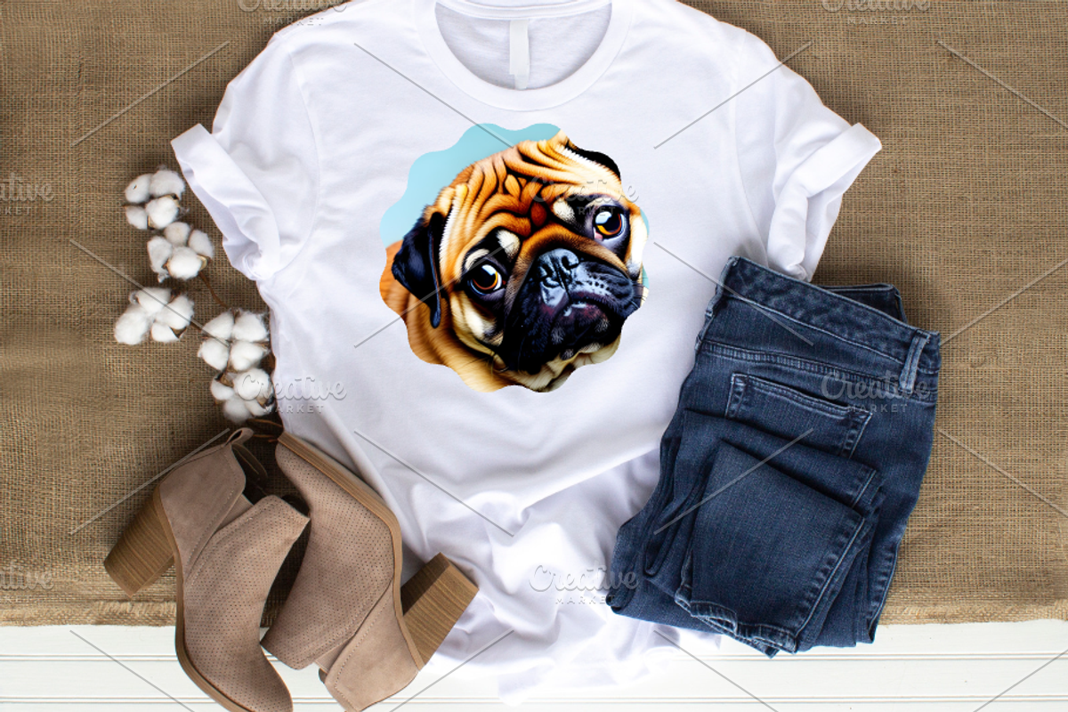 Template, Pug Puppy, a Stationery Template by Boho Pixel Dust (Photo 5 of 5)