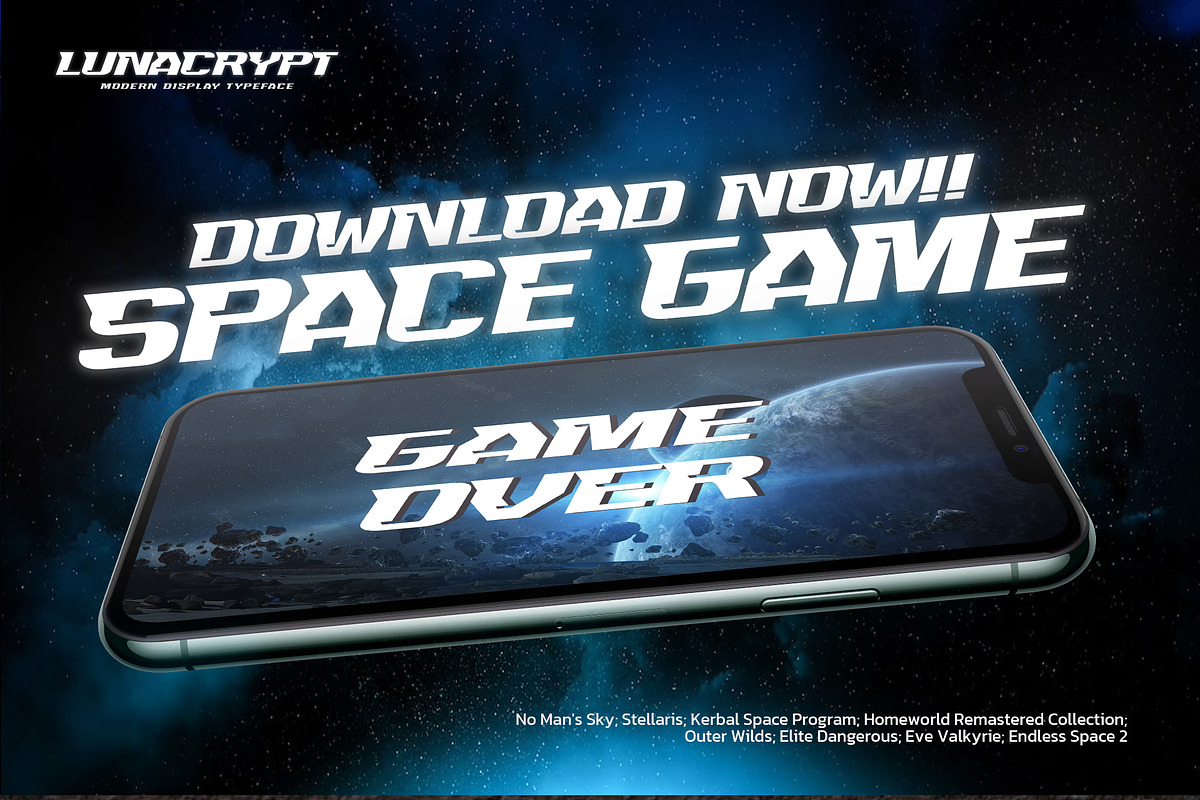 LUNACRYPT - Modern Display Typeface, a Font by Gassstype (Photo 4 of 8)