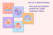 Tropical Summer Paper Cut Set, a Decorative Illustration by Minkina (Thumbnail 2 of 4)