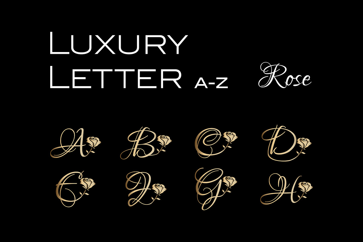 Luxury Letter A-Z with Rose Logo Kit, a Branding & Logo Template by Luxury Logos (Photo 1 of 12)
