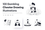 Gambling Cheater Drawing, an Outline Icon by Vectors Market (Thumbnail 1 of 11)