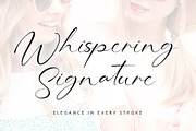 Whispering Signature, a Handwritten Font by Letterara (Thumbnail 1 of 11)