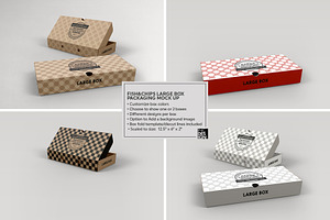 Large Fish And Chips Box Mockup