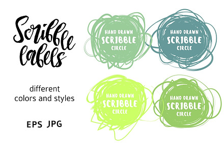 Scribble label set, a Texture Illustration by Primula`s shop