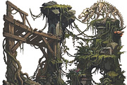 Ancient Jungle Ruins with Skeleton, an Object Illustration by 3D assets for your awesom (Thumbnail 3 of 3)