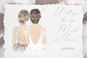 Bride & Bridesmaids Art Bundle, a Person Illustration by Maddy's Art & Mockups (Thumbnail 1 of 12)