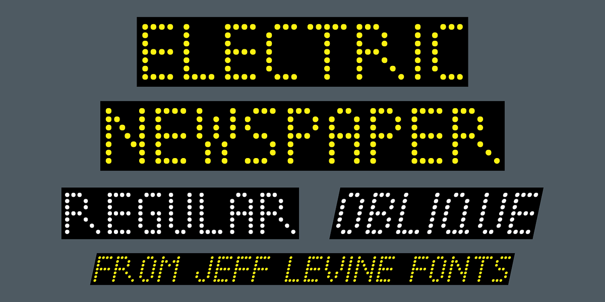 Electric Newspaper JNL, a Font by Jeff Levine Fonts (Photo 1 of 5)
