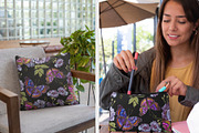 Blue flowers and butterflies, a Pattern Graphic by Matrioshka (Thumbnail 8 of 9)