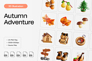 Autumn Adventure 3D Icon Set, an Object 3D Model by Eklip Studio (Thumbnail 1 of 3)