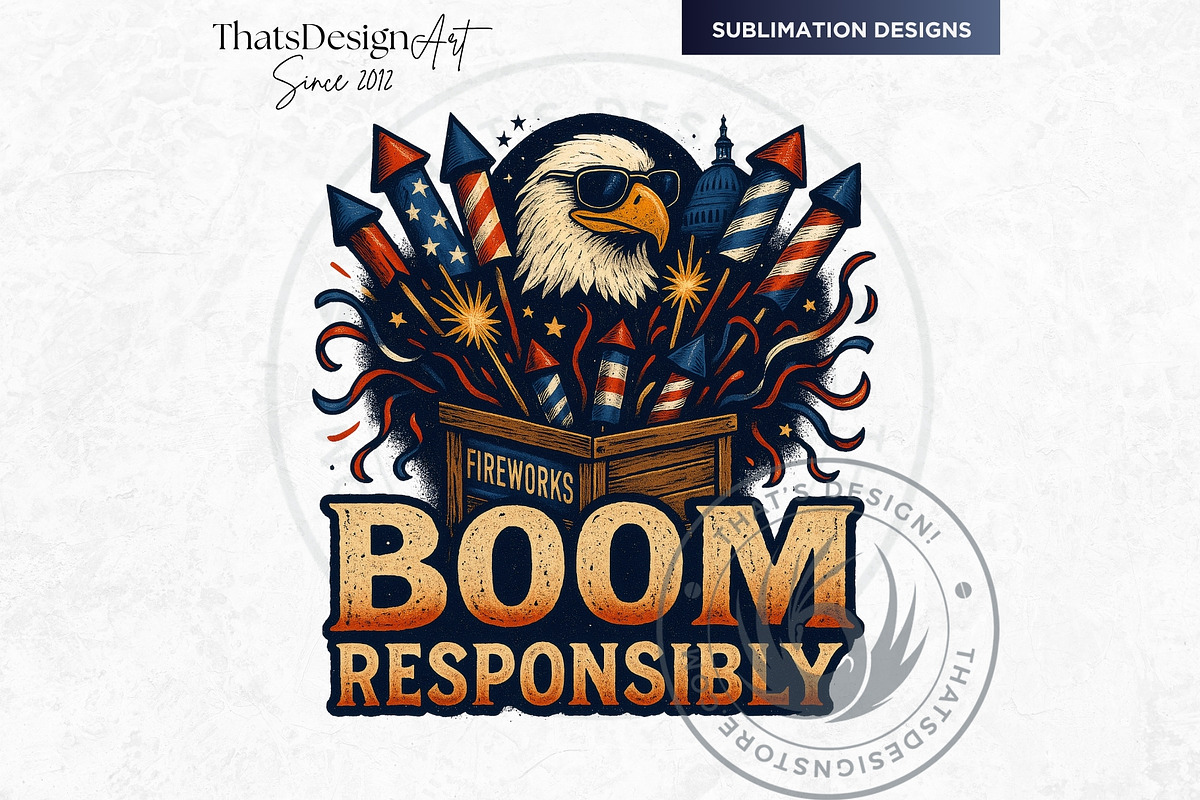 Fourth of July party Slogans PNG V2, a Seasonal Illustration by ThatsDesignArt (Photo 5 of 10)