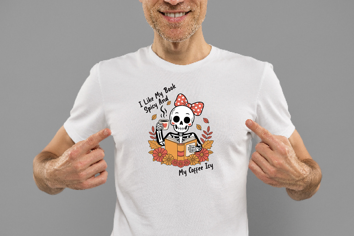I Like My Book Skeleton Png Sublimat, an Illustration by Daily.Designs (Photo 2 of 5)