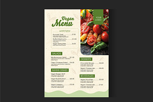 Organic Vegan Restaurant Menu, a Templates & Theme by studiogstock
