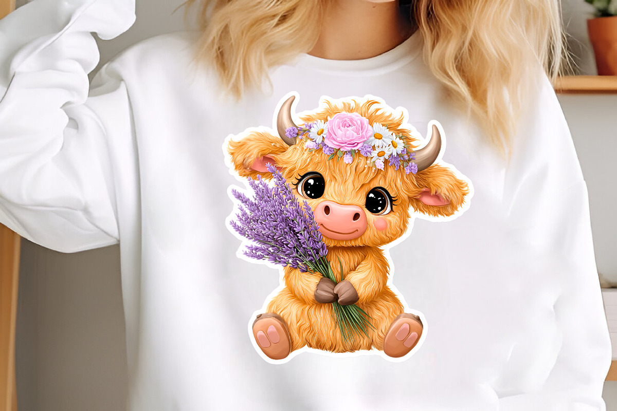 Easter Highland Cow Clipart Bundle, an Illustration by GatewayDesign (Photo 5 of 5)