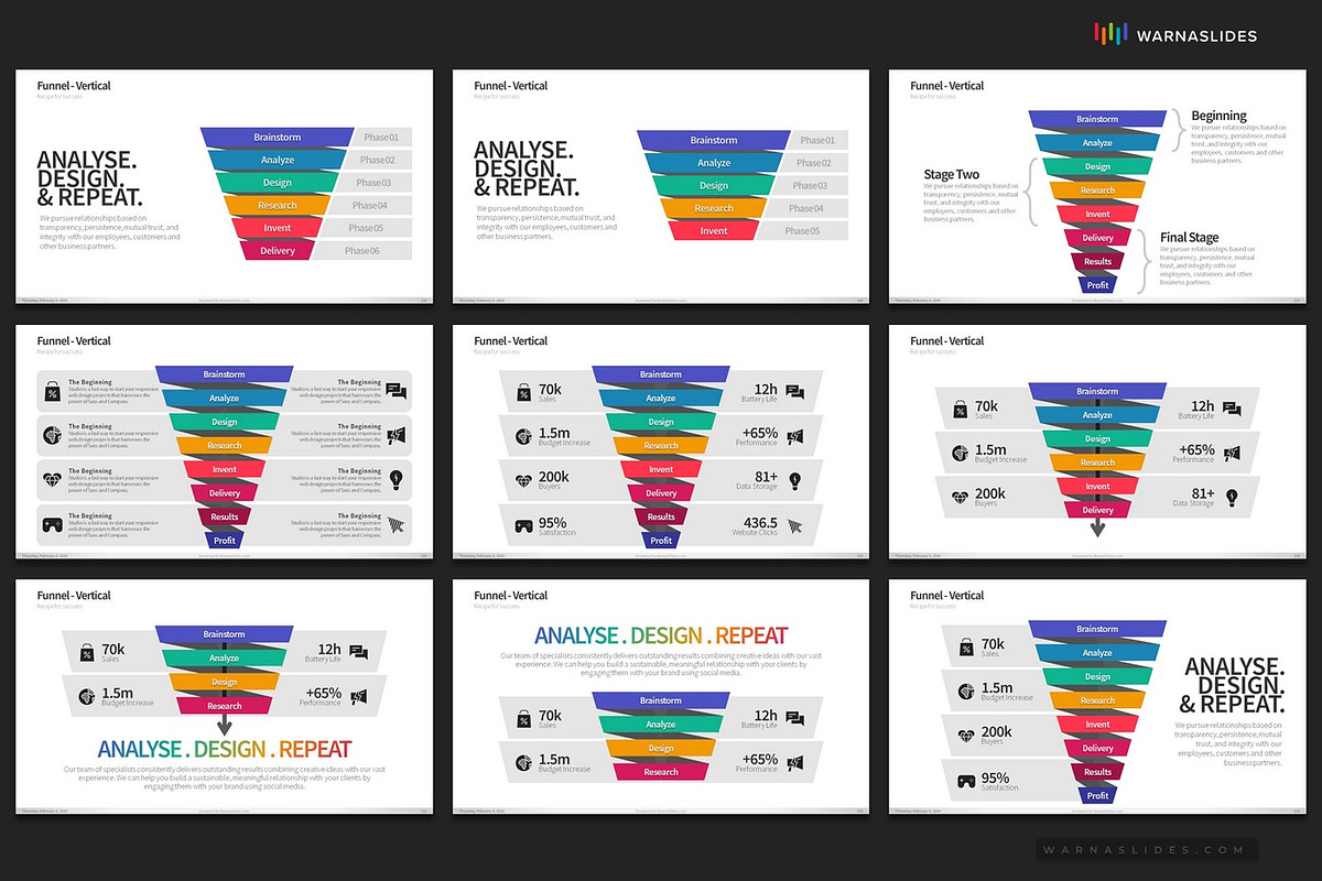 Funnel Diagram PowerPoint Templates, a Presentation Template by Warna Works (Photo 21 of 26)