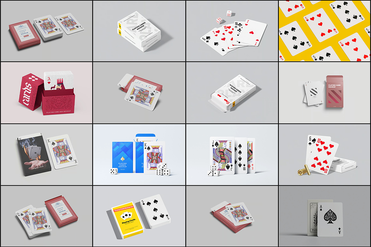 61 PLAYING CARDS MOCKUPS BUNDLE, a Packaging Mockup by Xtrahive (Photo 4 of 5)