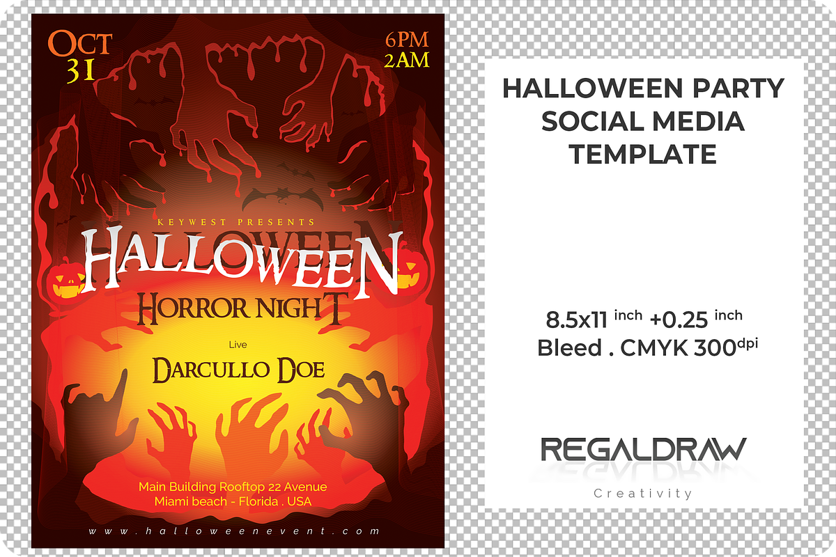 Halloween Event Flyer Template, a Flyer Template by regalDRAW (Photo 2 of 3)