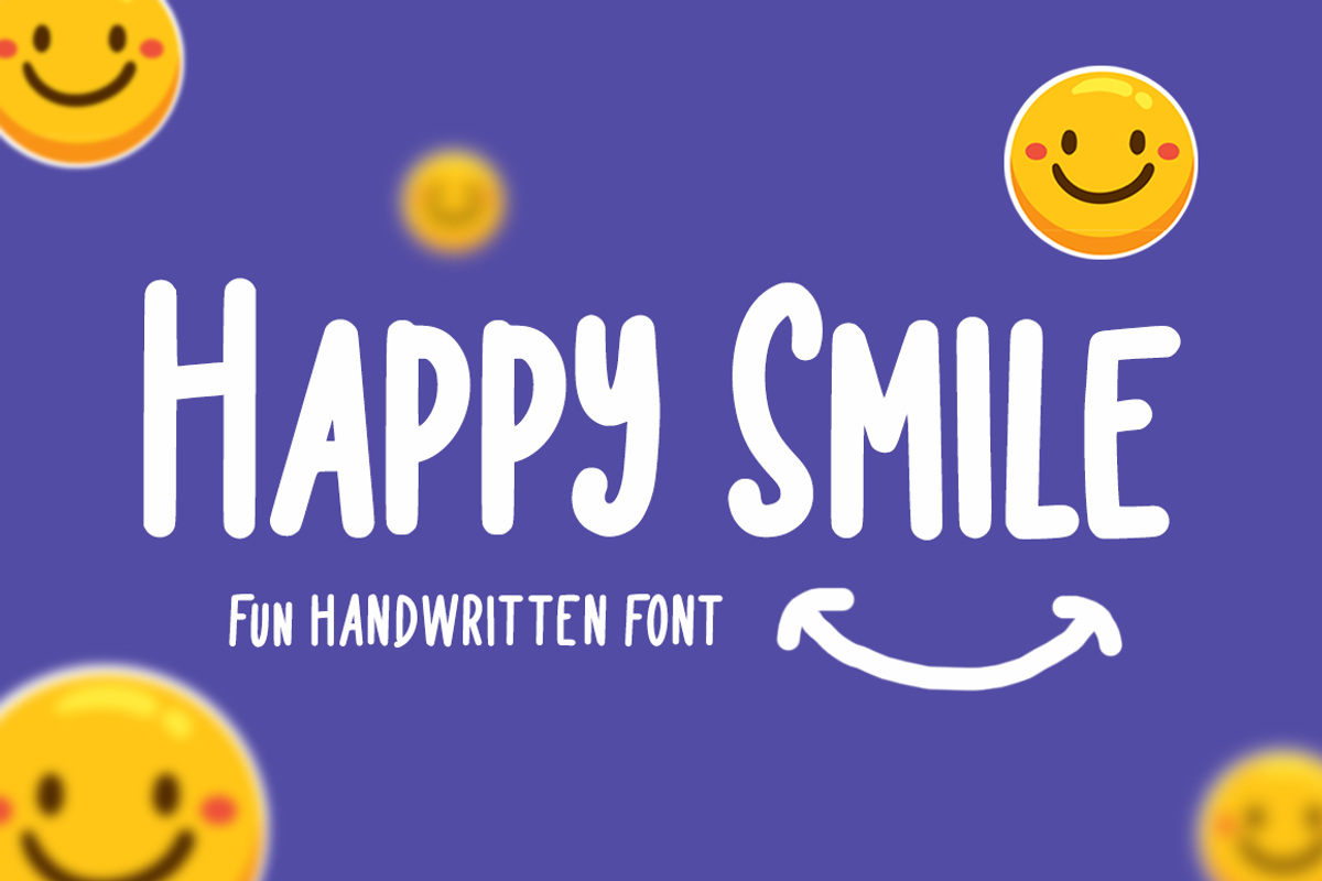 Happy Smile Fun Handwritten Font, a Handwritten Font by Fatmawati (Photo 1 of 12)