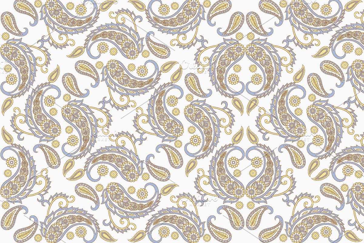 2 Paisley floral fabric patterns, a Pattern Graphic by antalogiya (Photo 3 of 3)