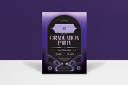 Purple Graduation Party Invitation, an Invitation Template by graphicook (Thumbnail 1 of 3)