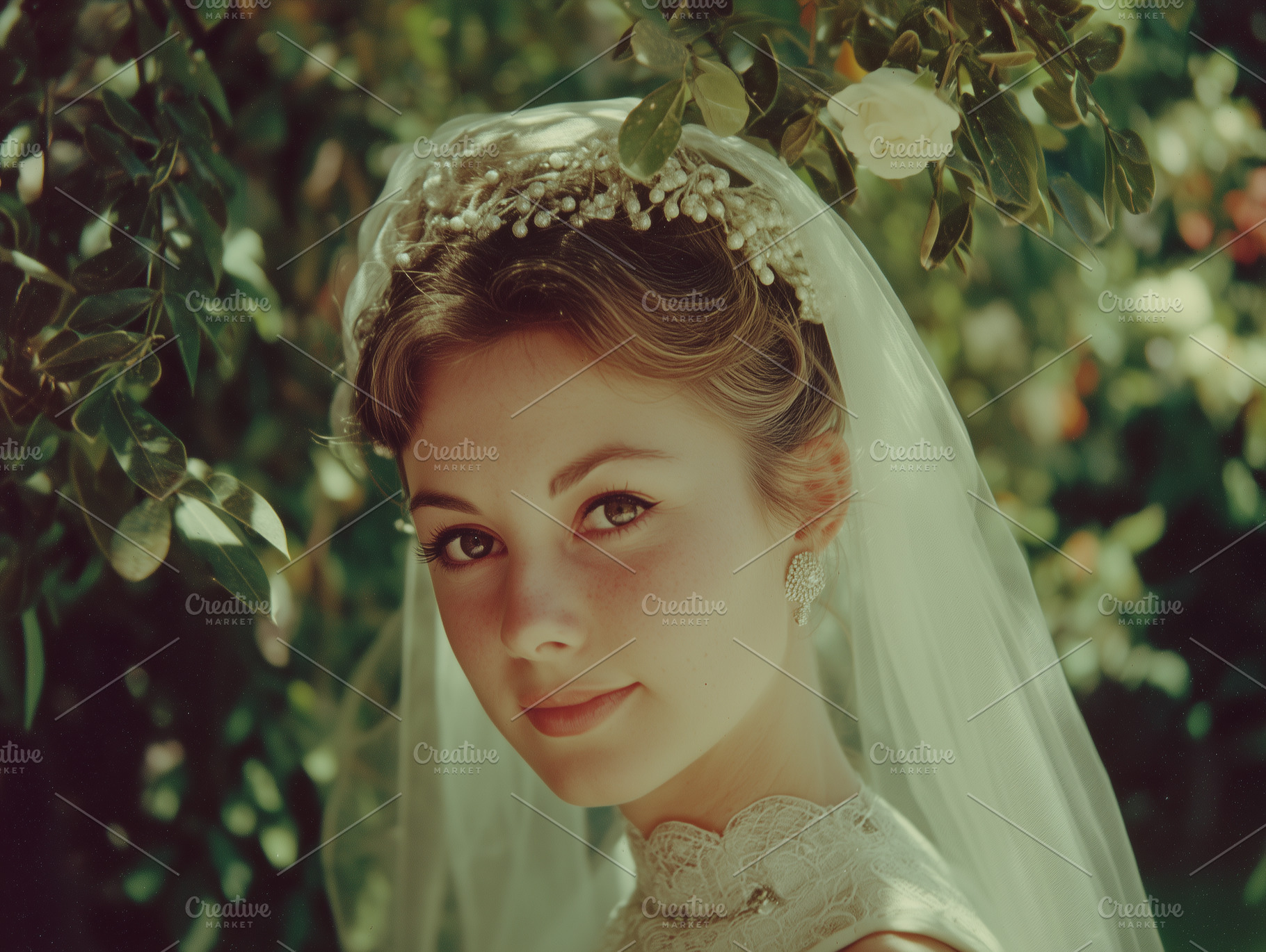 Beautiful Brown Eyed Vintage Bride, a Person Photo by k.tay