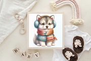 Watercolor Cute Baby Wolf Clipart, an Illustration by CraftArtStudio (Thumbnail 6 of 6)