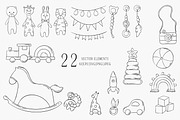Watercolor Baby Eco Toys Clipart, an Animal Illustration by Daryartsy (Thumbnail 6 of 6)