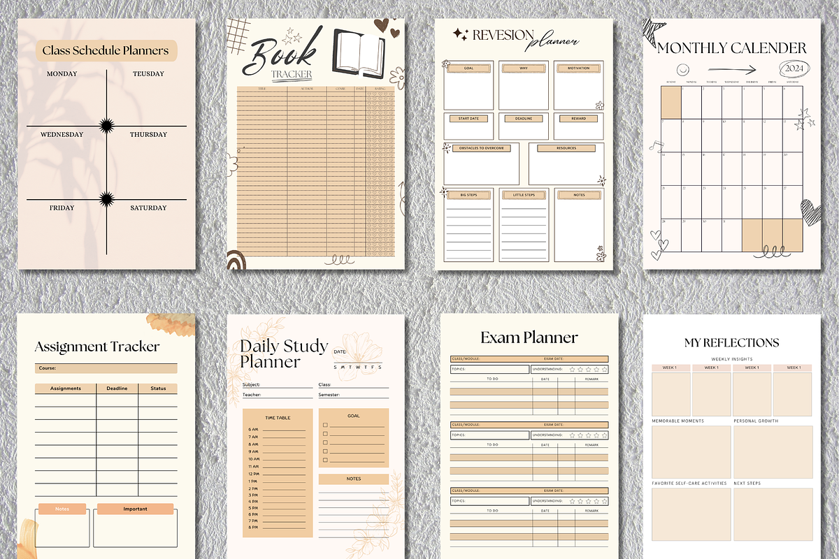 Canva Aesthetic Student Planner, a Stationery Template by WynterLife Studio (Photo 7 of 9)