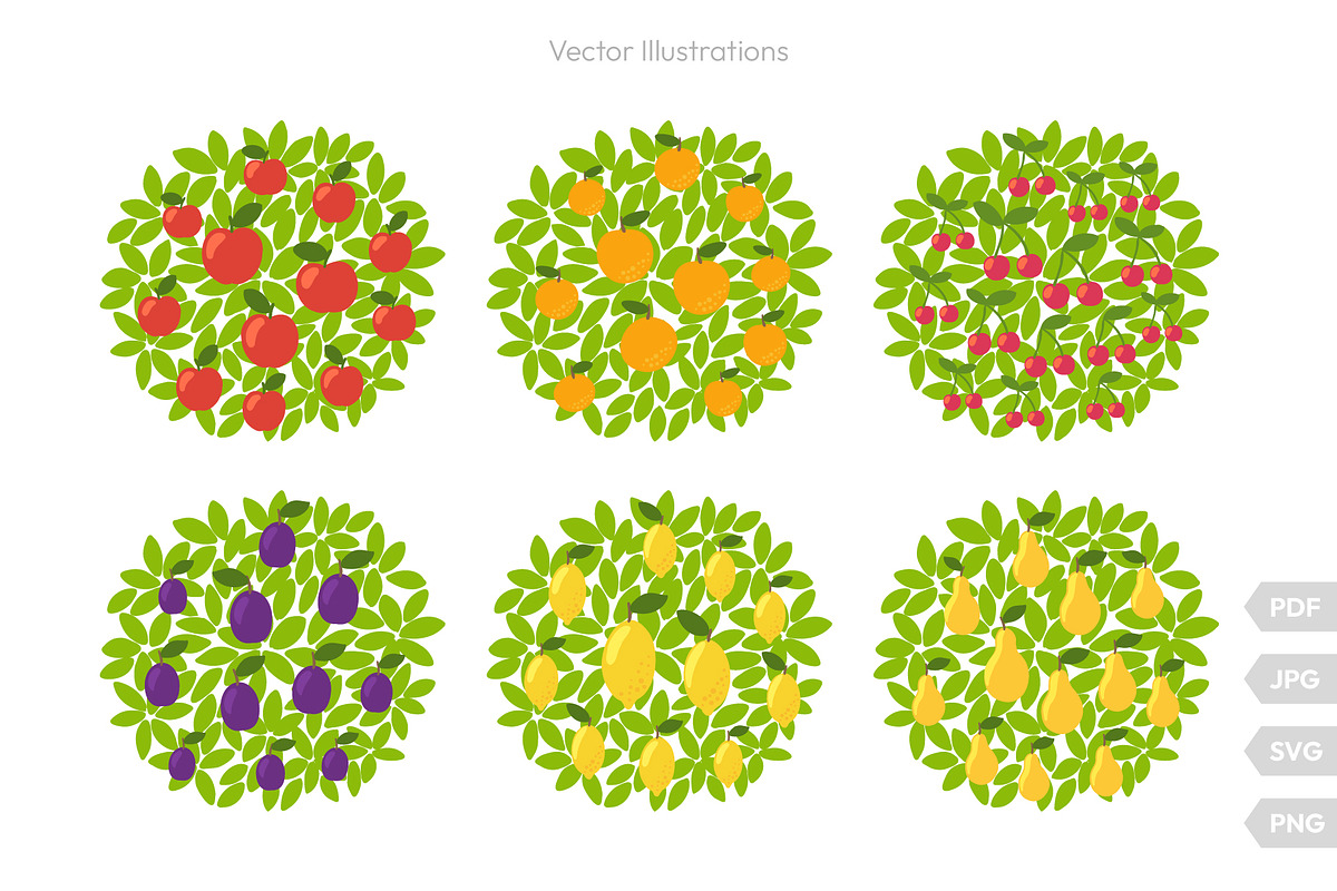 Fruit Trees Vector Set, a Graphic by Ilia Design (Photo 4 of 12)