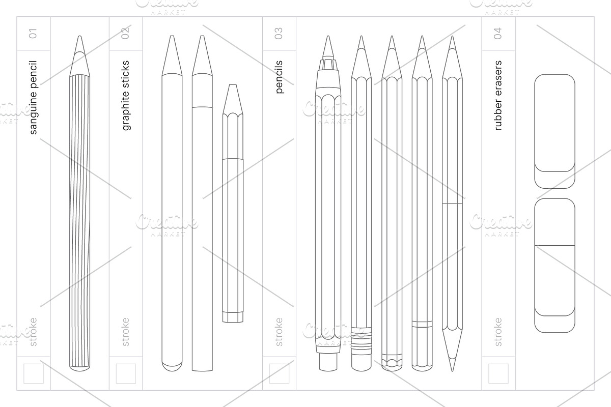 Vector Pens & Pencils, an Object Graphic by Side Project (Photo 5 of 8)