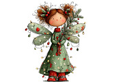 Christmas Whimsical Fairy Clipart, an Illustration by Designworld (Thumbnail 4 of 5)