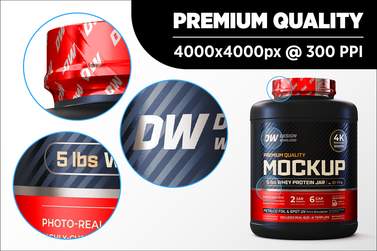 5lb Whey Protein Jar Mockup B1-Pro, a Packaging Mockup by Design Warlord (Photo 12 of 16)