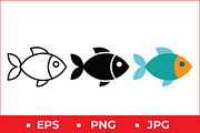 Stylized Fish Vector Icon Graphic, a Solid Icon by Artonix (Thumbnail 1 of 2)