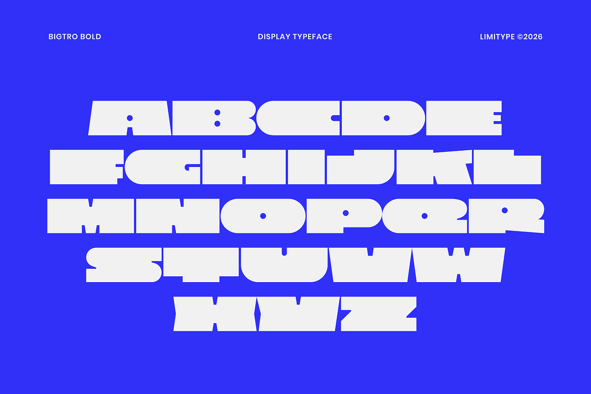 Bigtro - Bold Display Font, a Sans Serif Font by limitype (Photo 8 of 10)