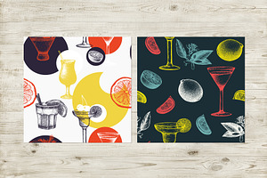 6 Seamless Alcoholic Drinks Patterns