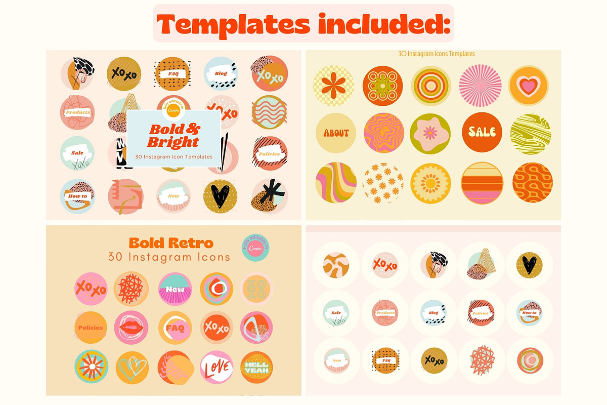 HUGE Bold Instagram Templates Bundle, a Social Media Template by Hell Yeah Designs (Photo 9 of 11)