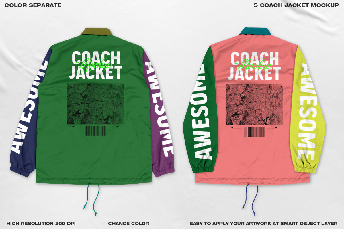 5 Coach Jacket - Mockup, a Hoody Mockup by DaldSgh (Photo 6 of 9)