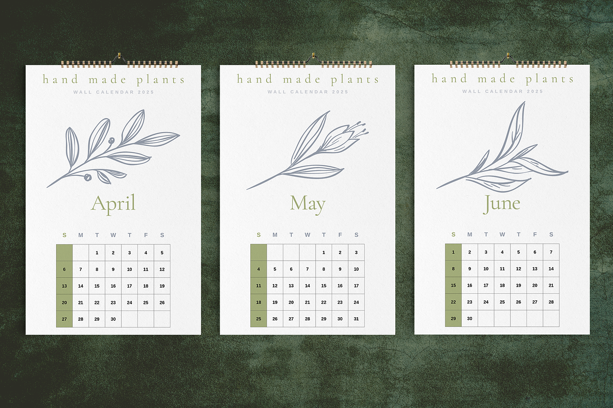 2025 Wall Calendar Handmade Flowers, a Stationery Template by Boris Cupac (Photo 5 of 5)