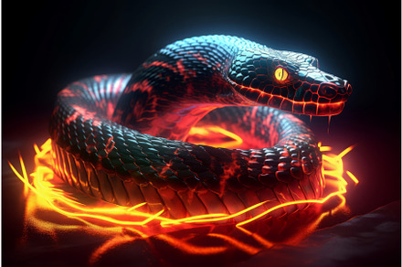 Snake lightning energy fantasy, a Texture Illustration by Ylivdesign