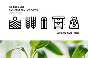 50 Agriculture Icons, an Outline Icon by Side Project (Thumbnail 1 of 7)