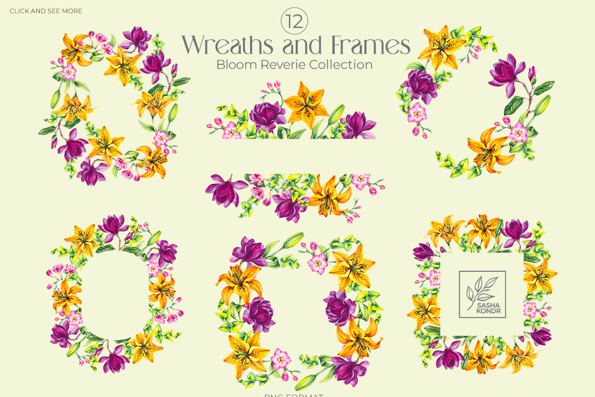 Bloom Reverie Watercolor Collection, a Decorative Illustration by SashaKondr (Photo 12 of 14)