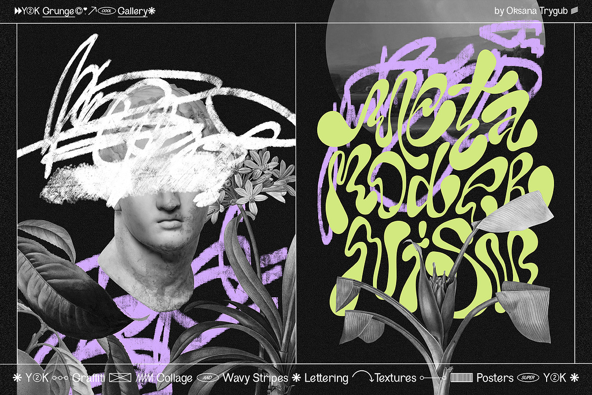 Y2K Collage & Graffiti Elements Pack, an Object Graphic by Oksana Trygub (Photo 2 of 30)