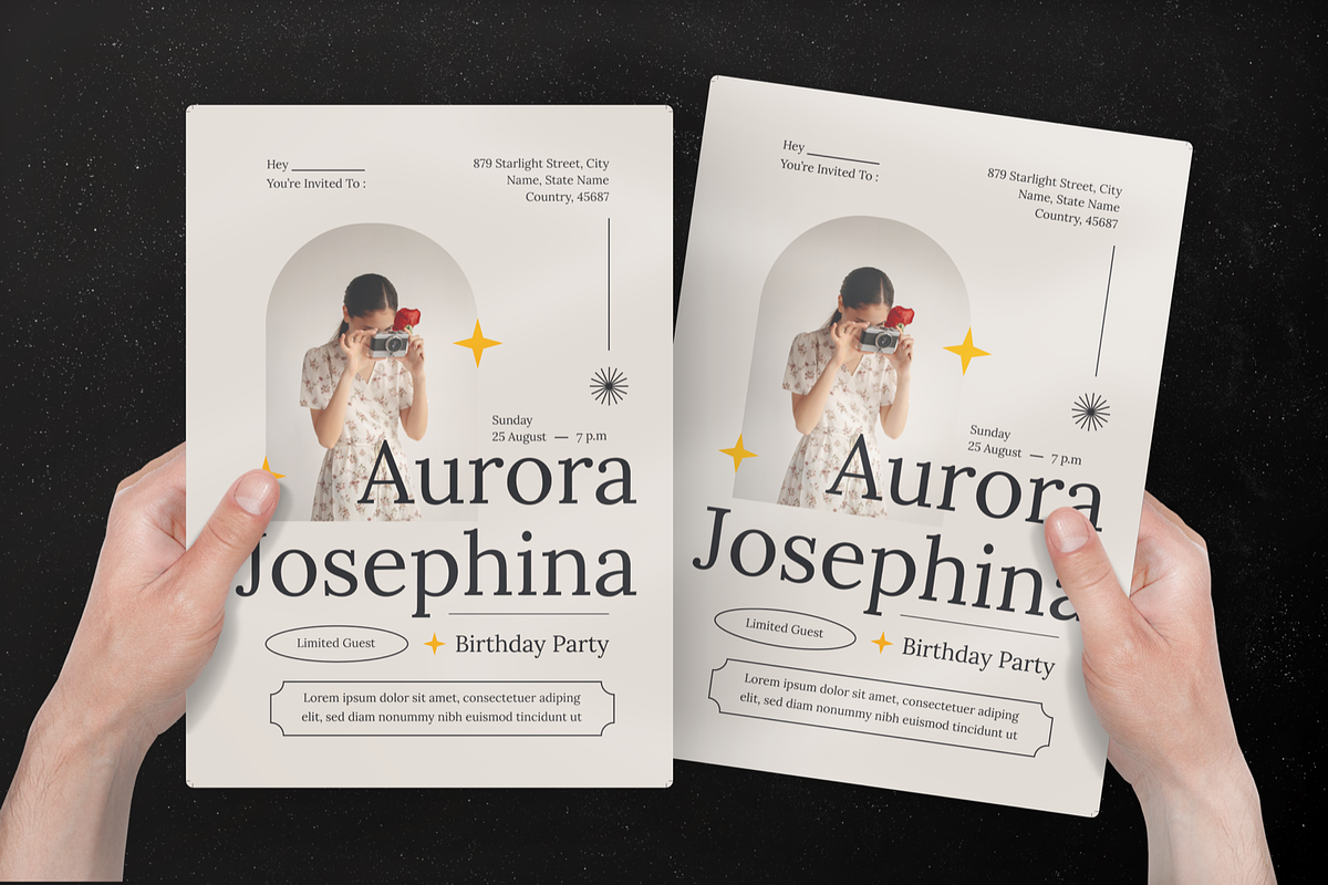 Minimalista Birthday Invitation, an Invitation Template by Annora Studio (Photo 4 of 4)