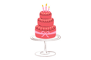Hand painted bakery set with a three