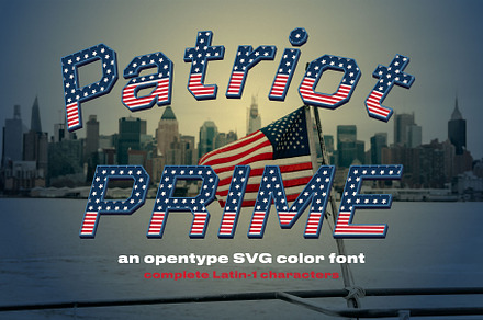Patriot Prime color font, a Sans Serif Font by Zimages