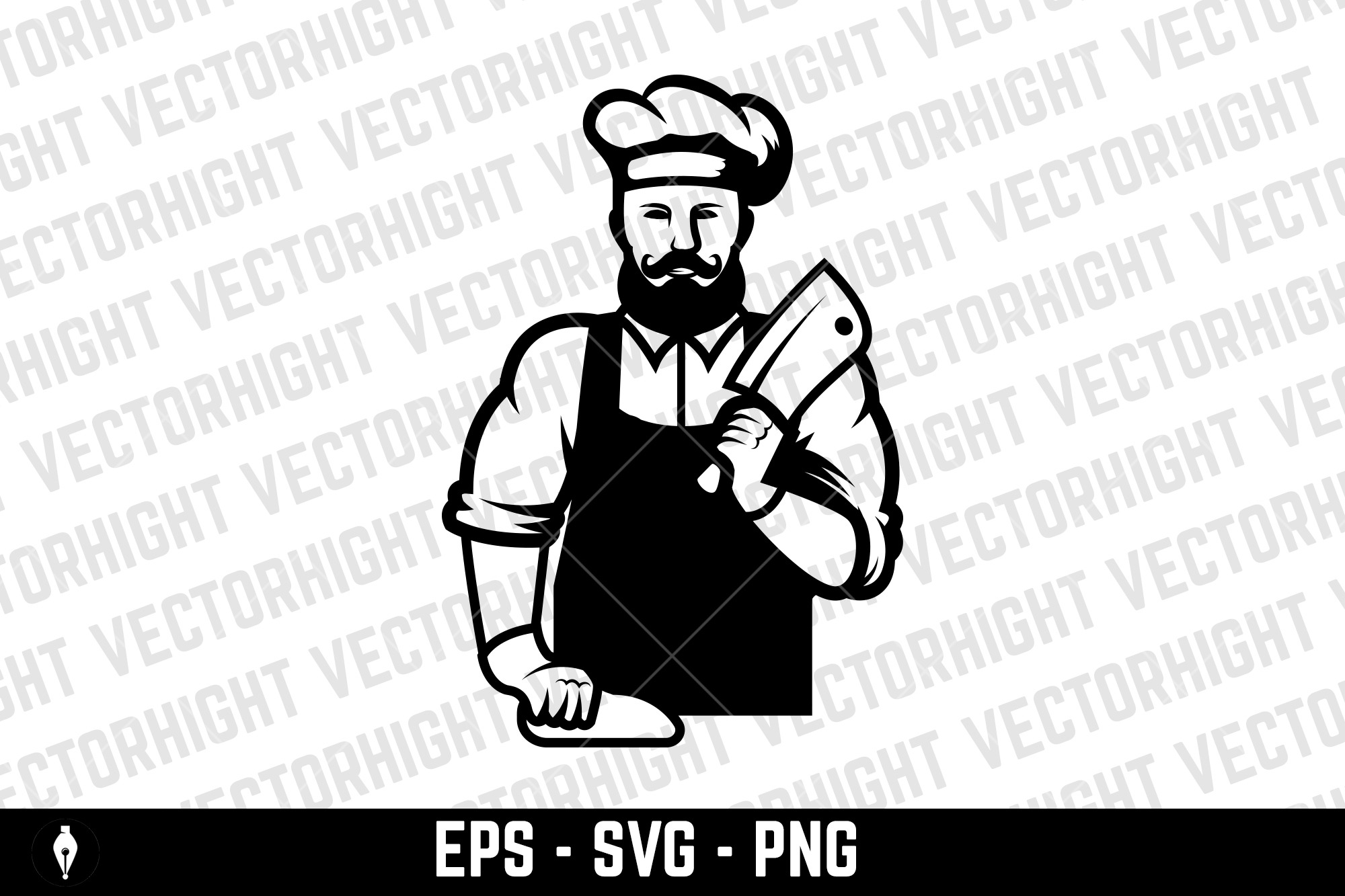 Illustration of a butcher SVG, a Person Illustration by Vectorhight ...