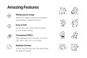 Porcupine Doodle Icons, a Solid Icon by Prosymbols (Thumbnail 2 of 6)